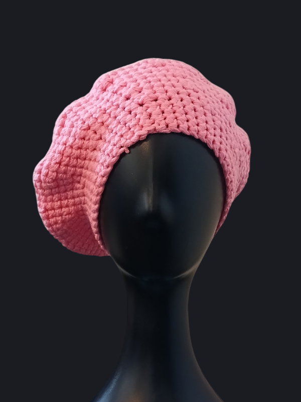 Bright pink beret