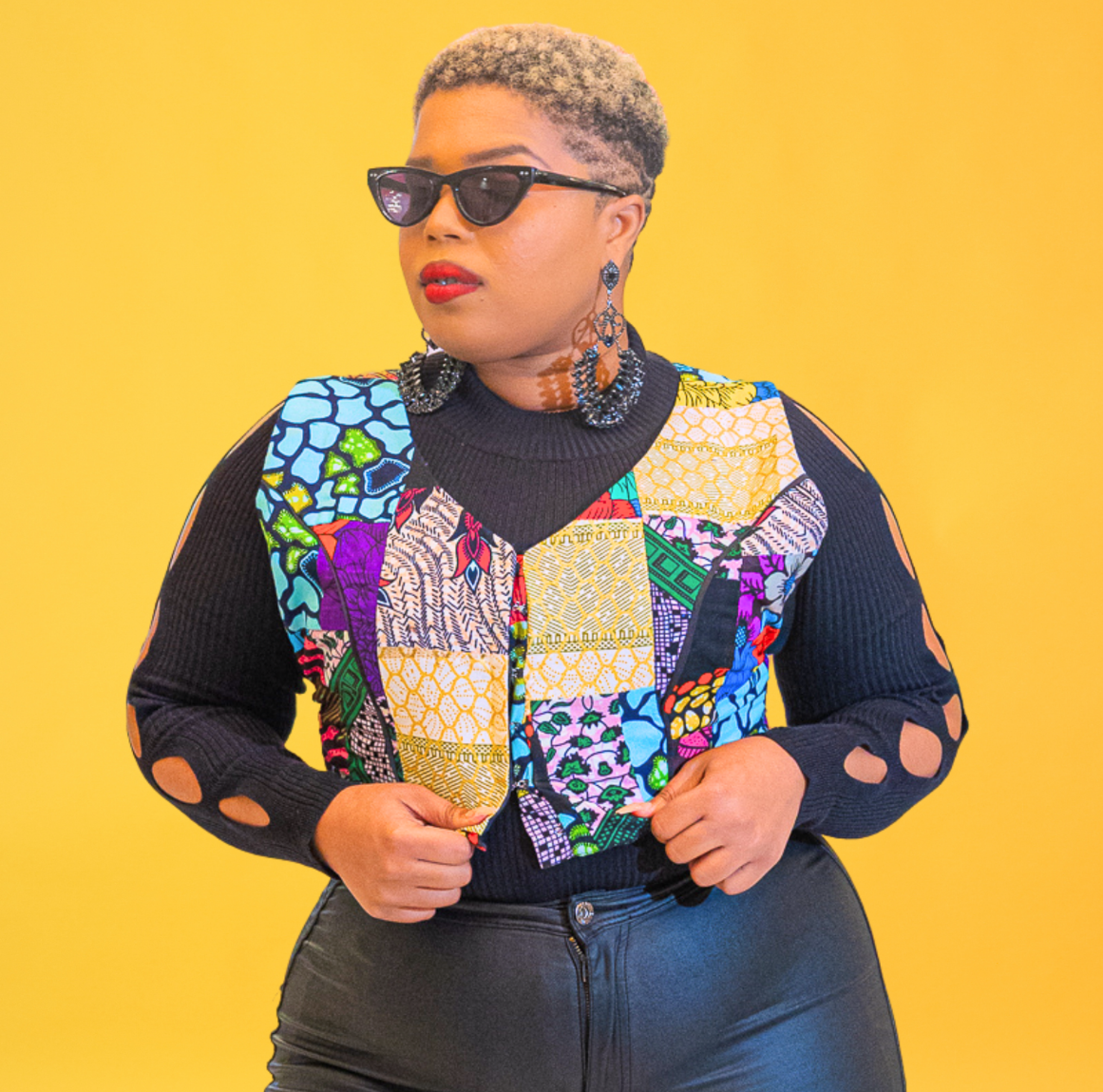 Patched Ankara Vest